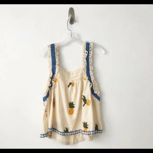 Anthropologie Pineapple Ruffle Tank Top - Picture 7 of 9